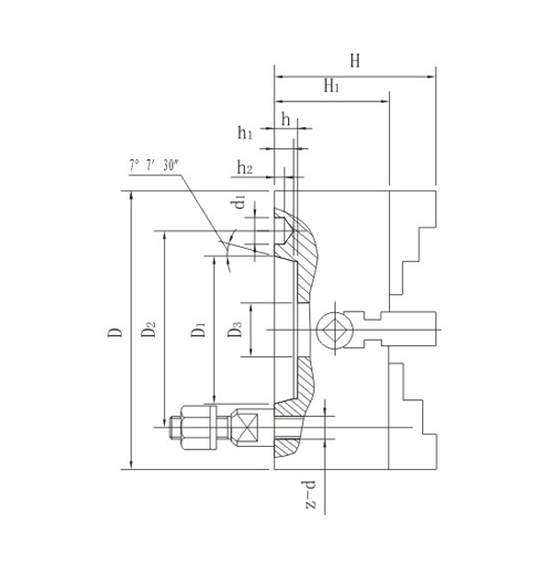 K72四爪單動(dòng)卡盤(pán)A型